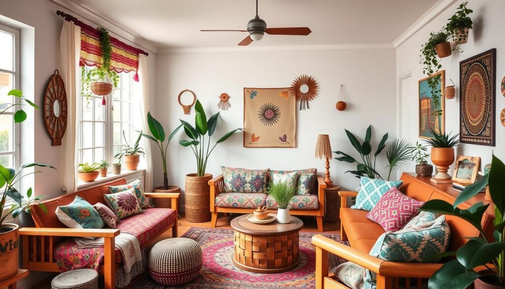 Vibrant boho home decor