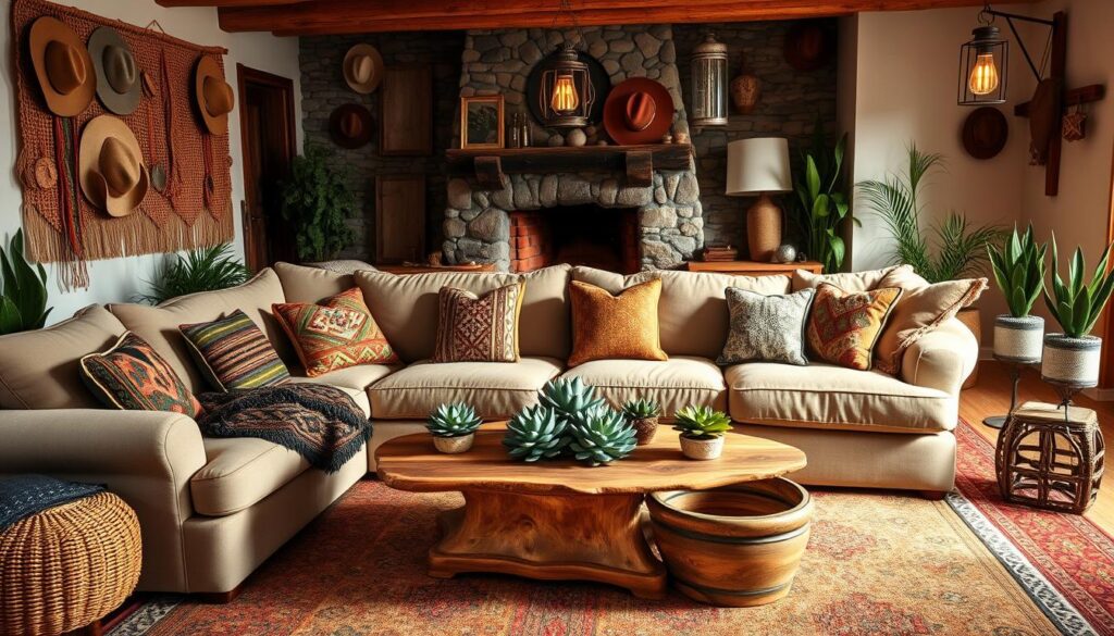 boho western home decor living room