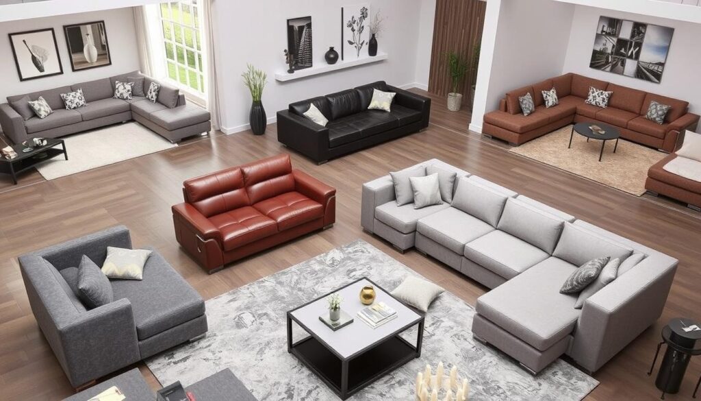 different types of sectional sofas