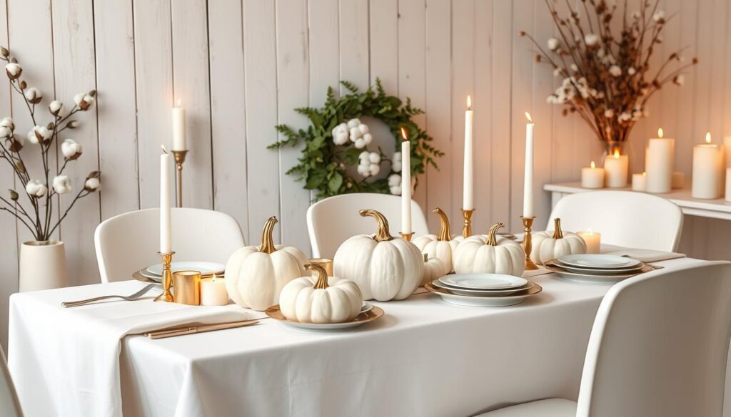 elegant white fall decor