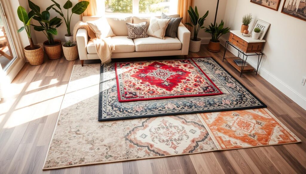 layered area rugs