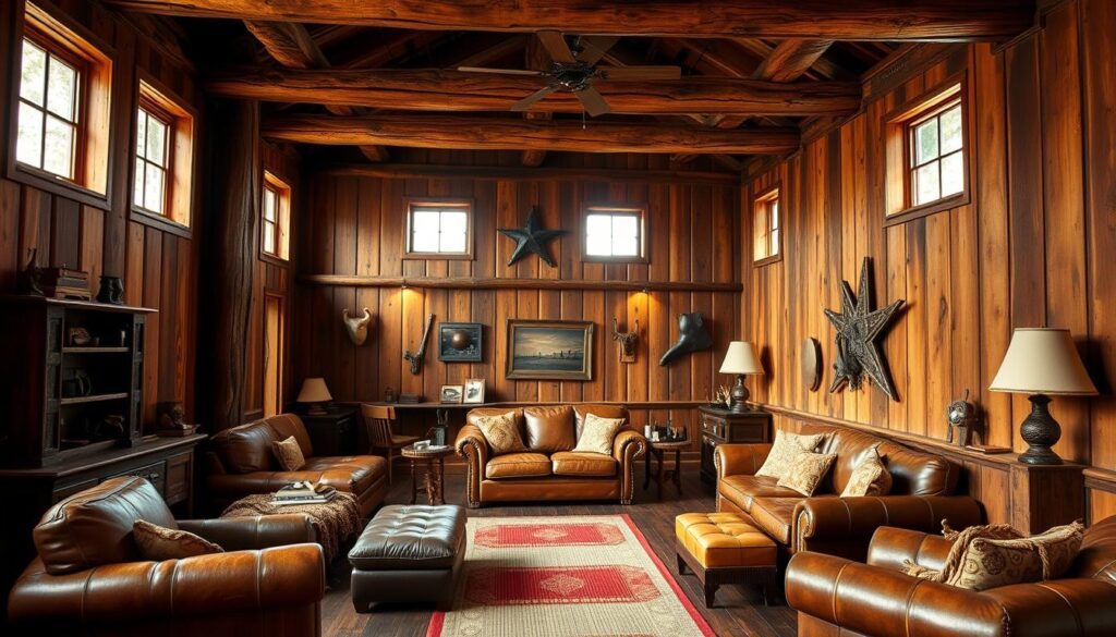 wood paneling in western decor